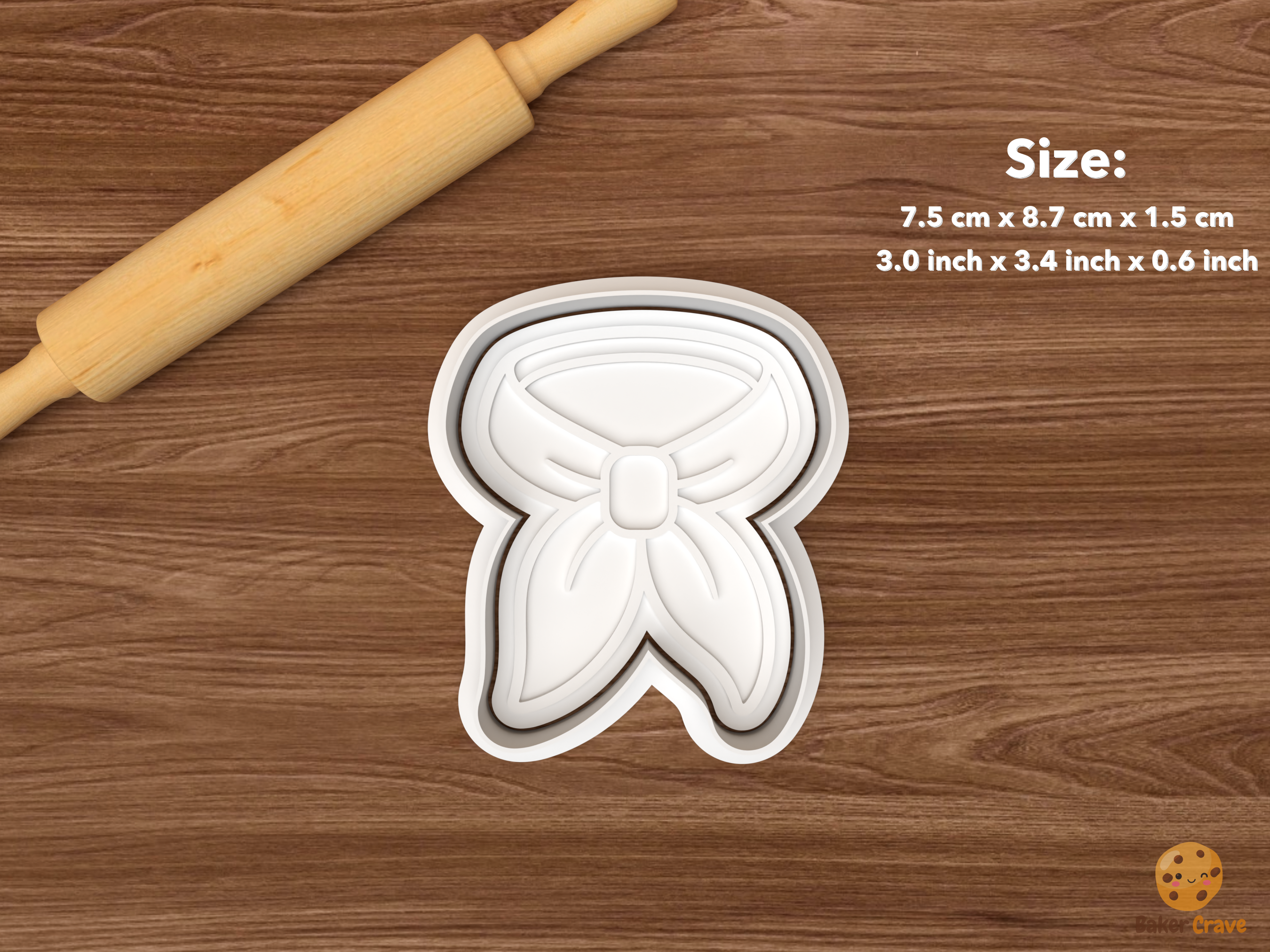 Flight Attendant Cookie Cutter Set STL File - single neck scarf