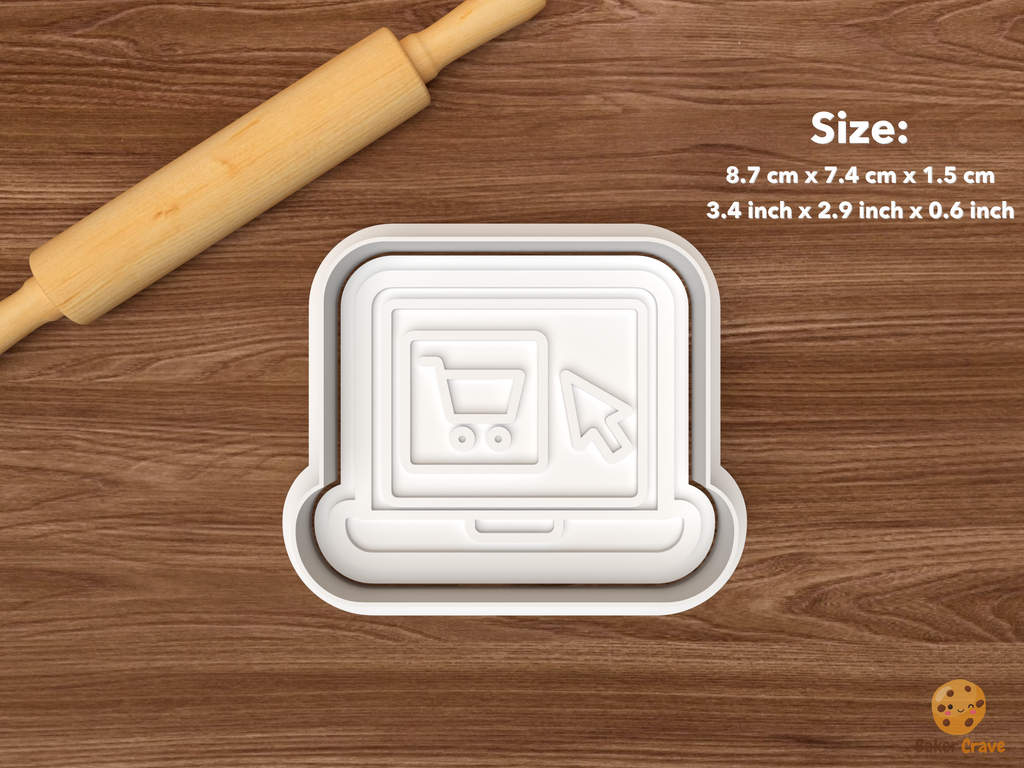Cyber Monday Package Cookie Cutter Set STL File - single online shopping laptop