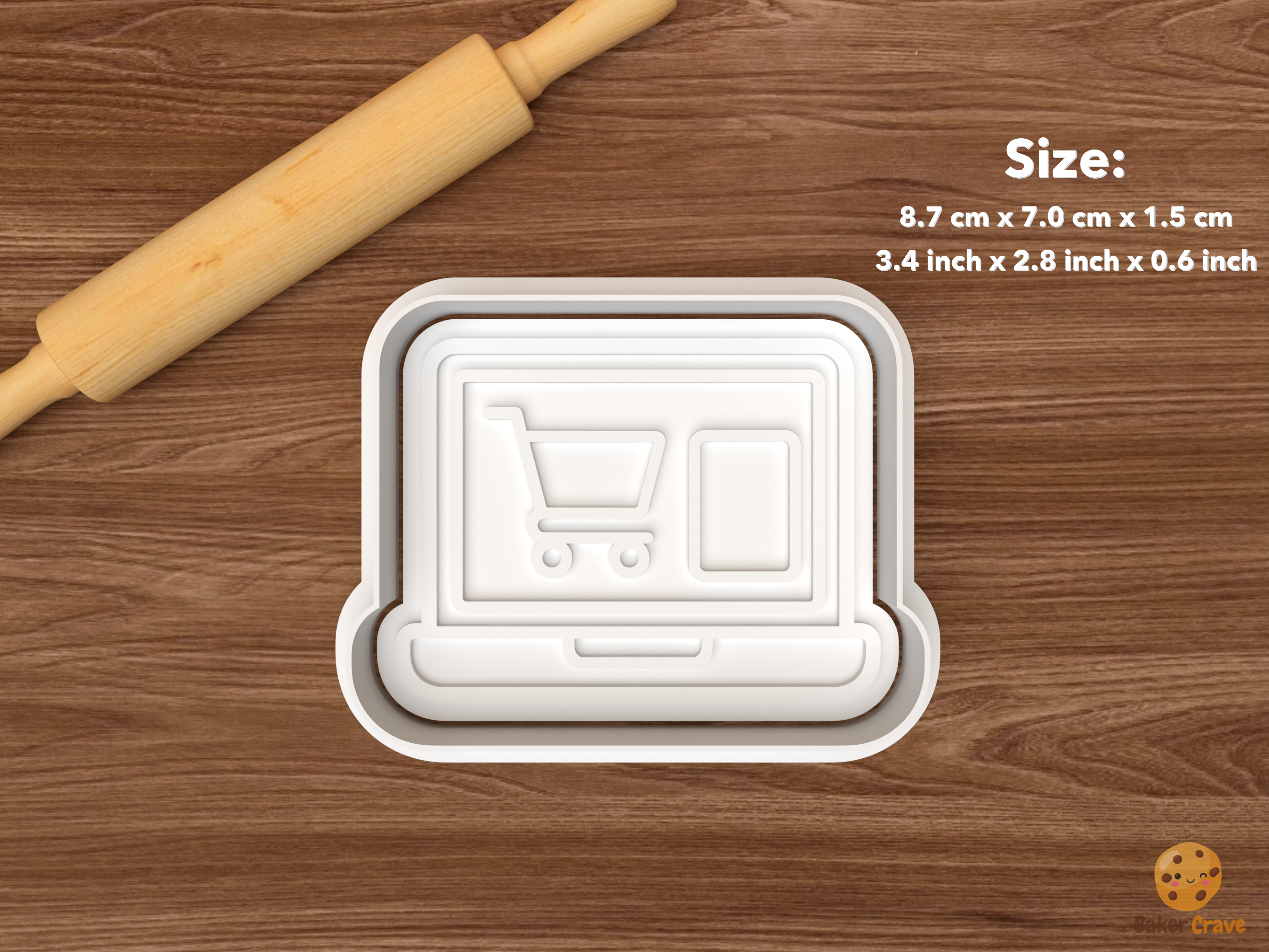 Online Deal Shopping Cookie Cutter Set STL File - single online shopping laptop
