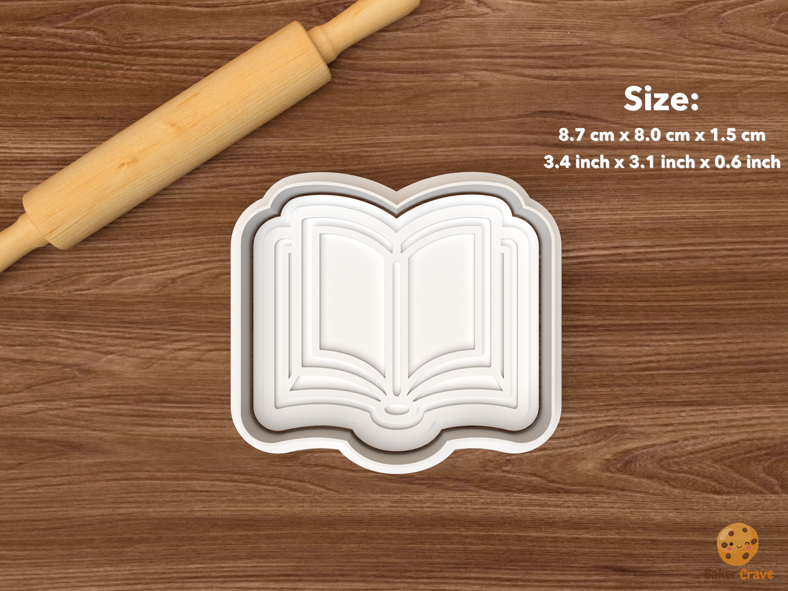 Reading Skills Cookie Cutter Set STL File - single open book