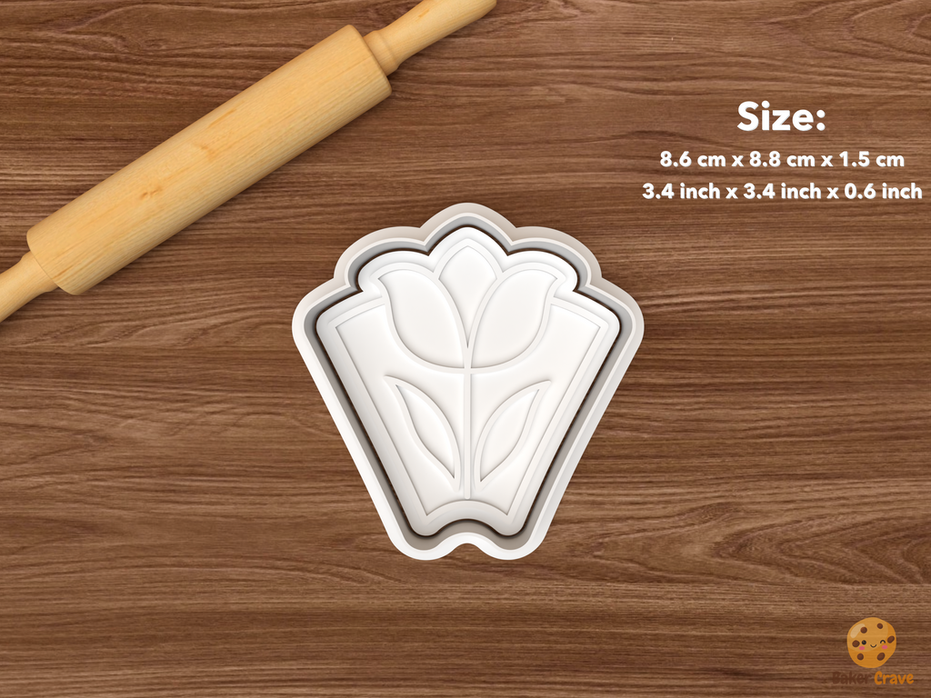 Spring Tulip Platter Cookie Cutter Set STL File