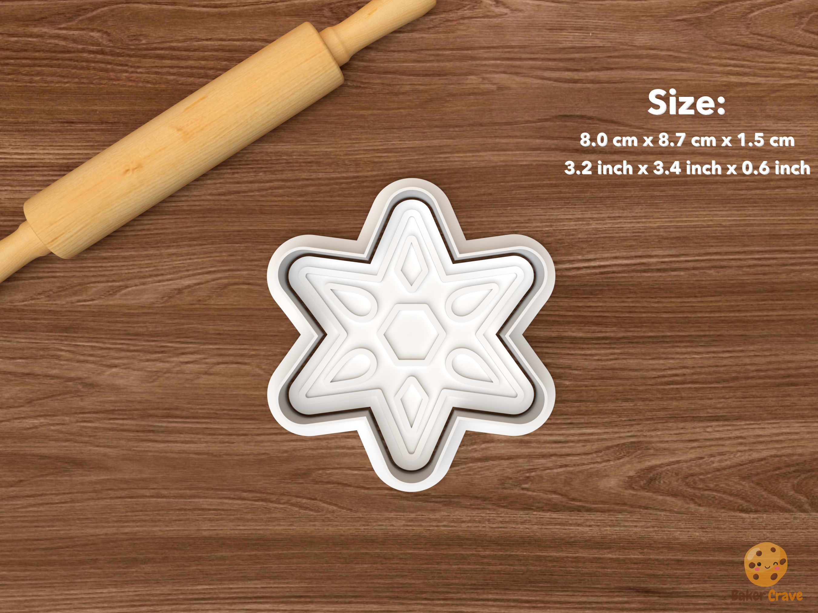 Christmas Star Lantern Cookie Cutter Set STL File - single ornate six point star