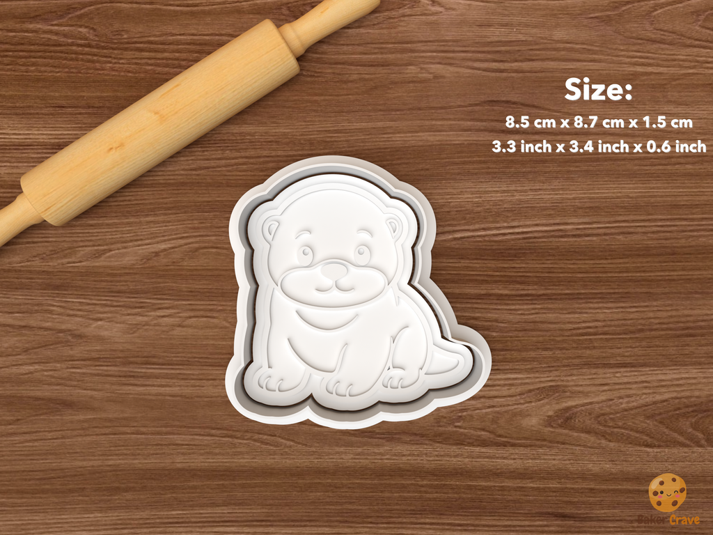 Otter Cookie Cutter Set STL File - single otter cub