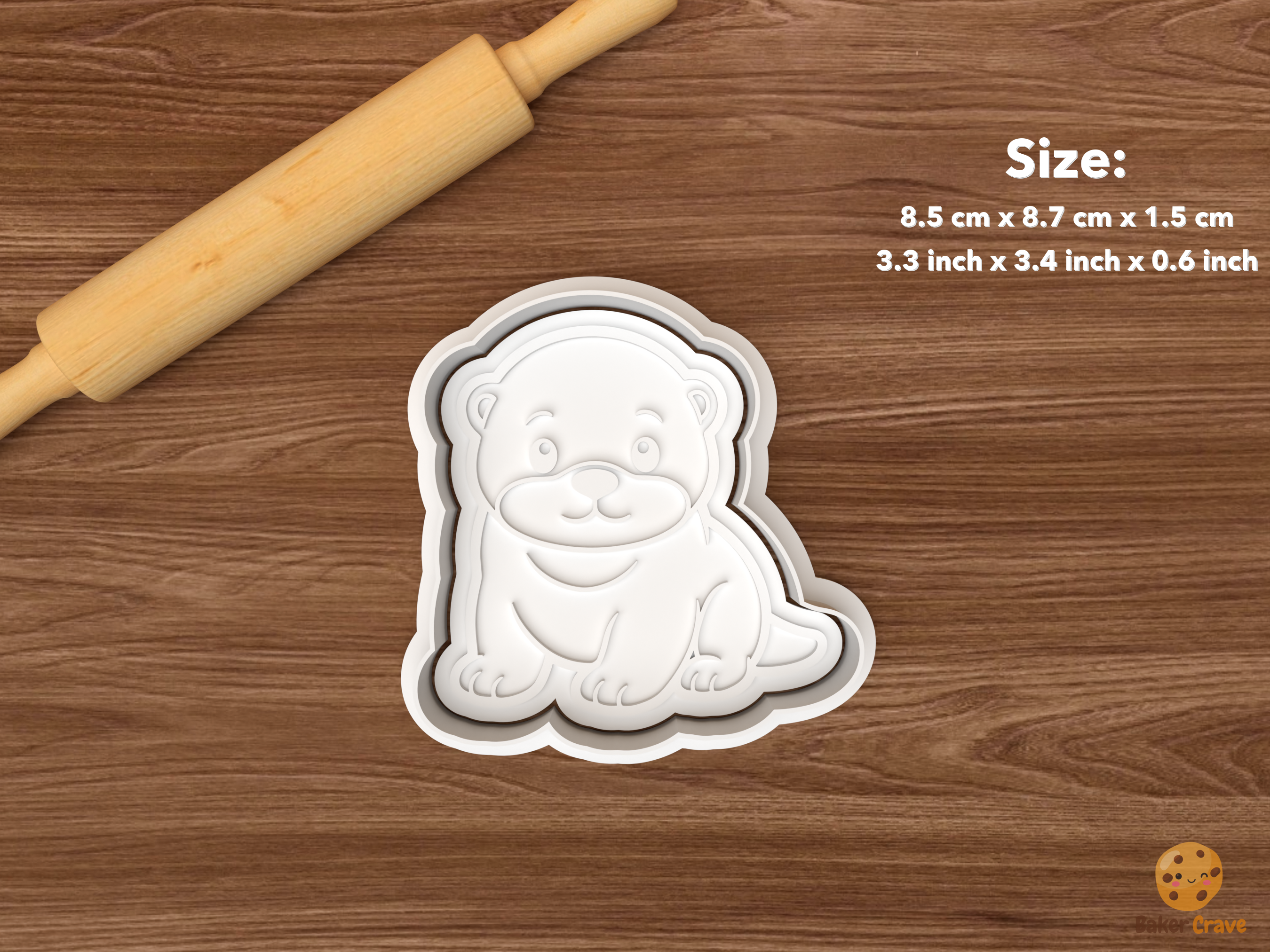 Otter Cookie Cutter Set STL File - single otter cub