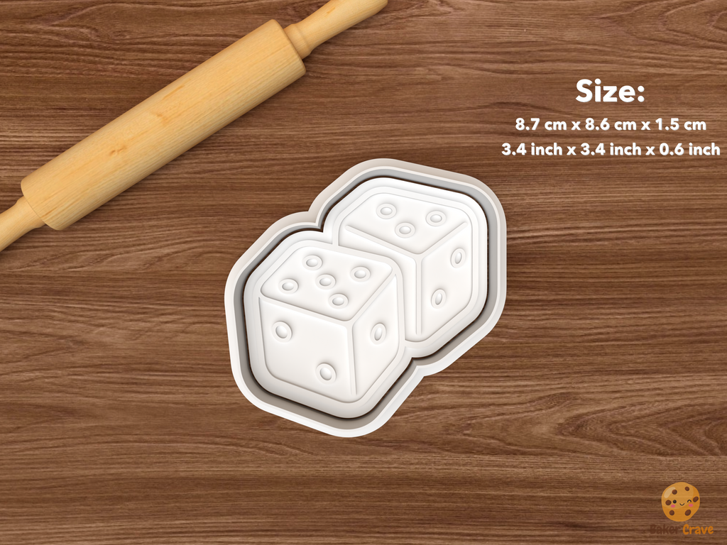 Board Game Night Cookie Cutter Set STL File - single pair of dice