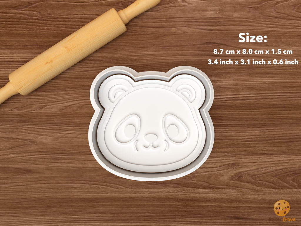 Kawaii Giant Panda Cookie Cutter Set STL File