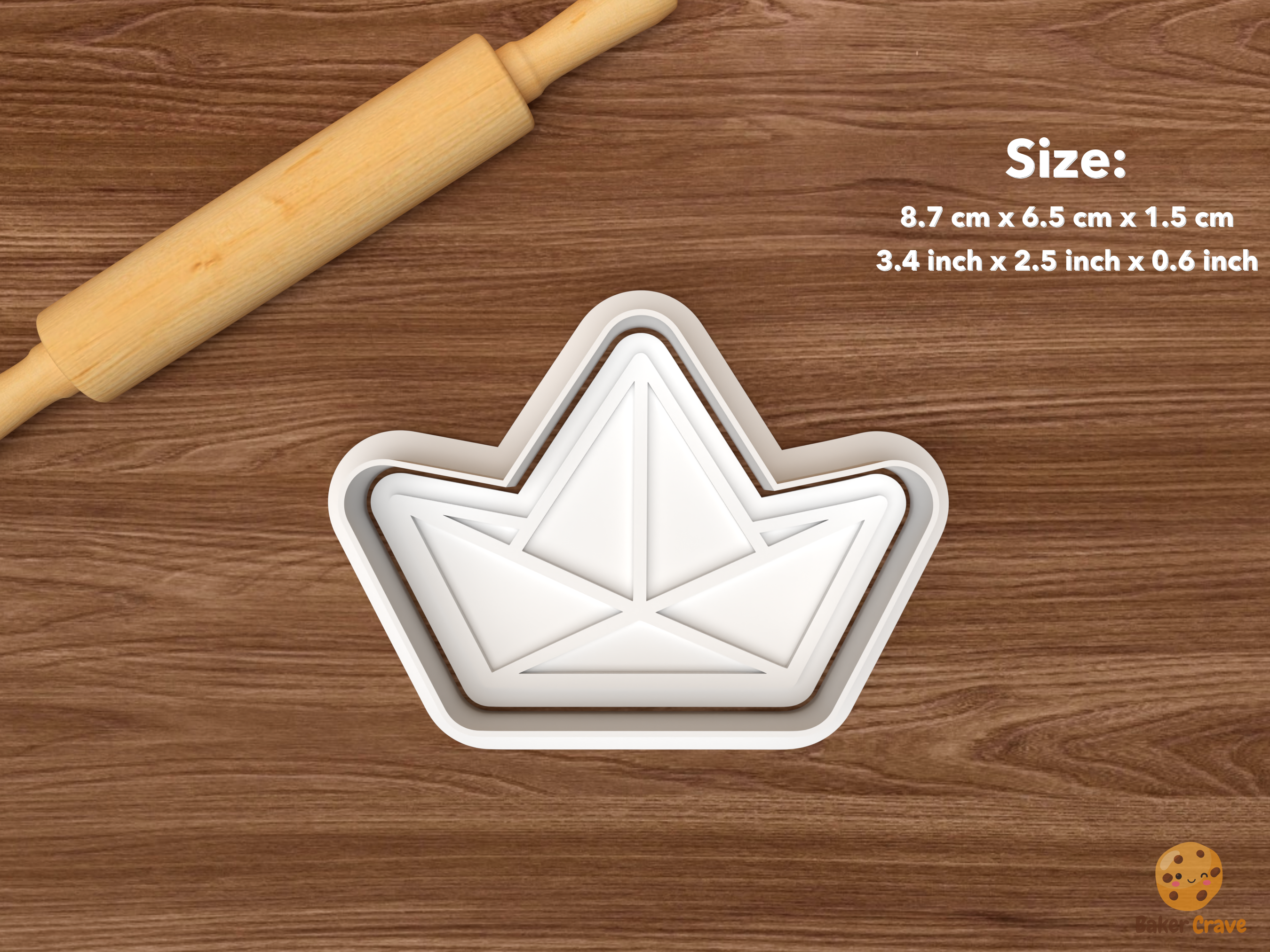 Origami Paper Craft Cookie Cutter Set STL File - single paper boat