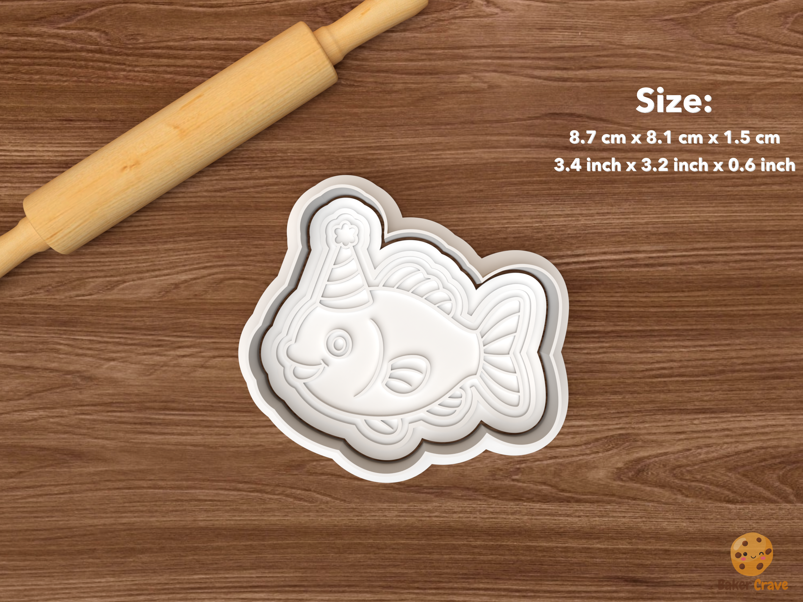Fishing Birthday Cookie Cutter Set STL File - single party fish