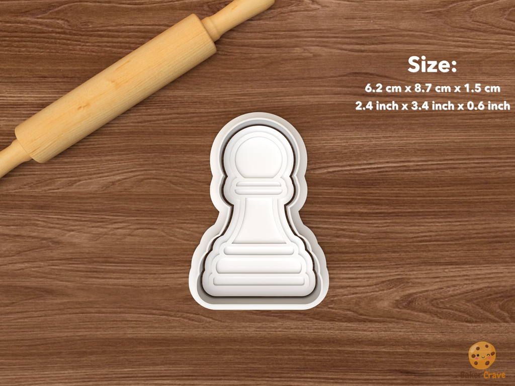 Chess Club Cookie Cutter Set STL File - single pawn chess piece