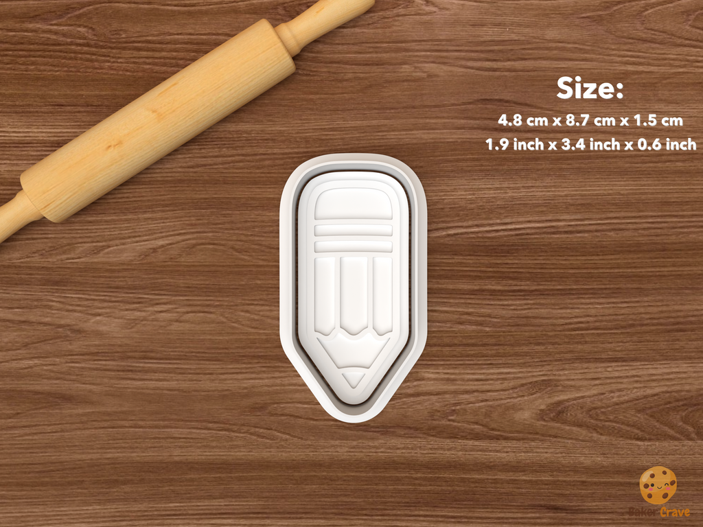 Back to School Cookie Cutter Set STL File - single pencil