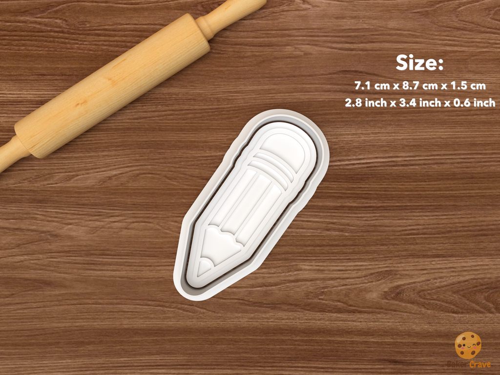 Teacher Retirement Cookie Cutter Set STL File - single pencil