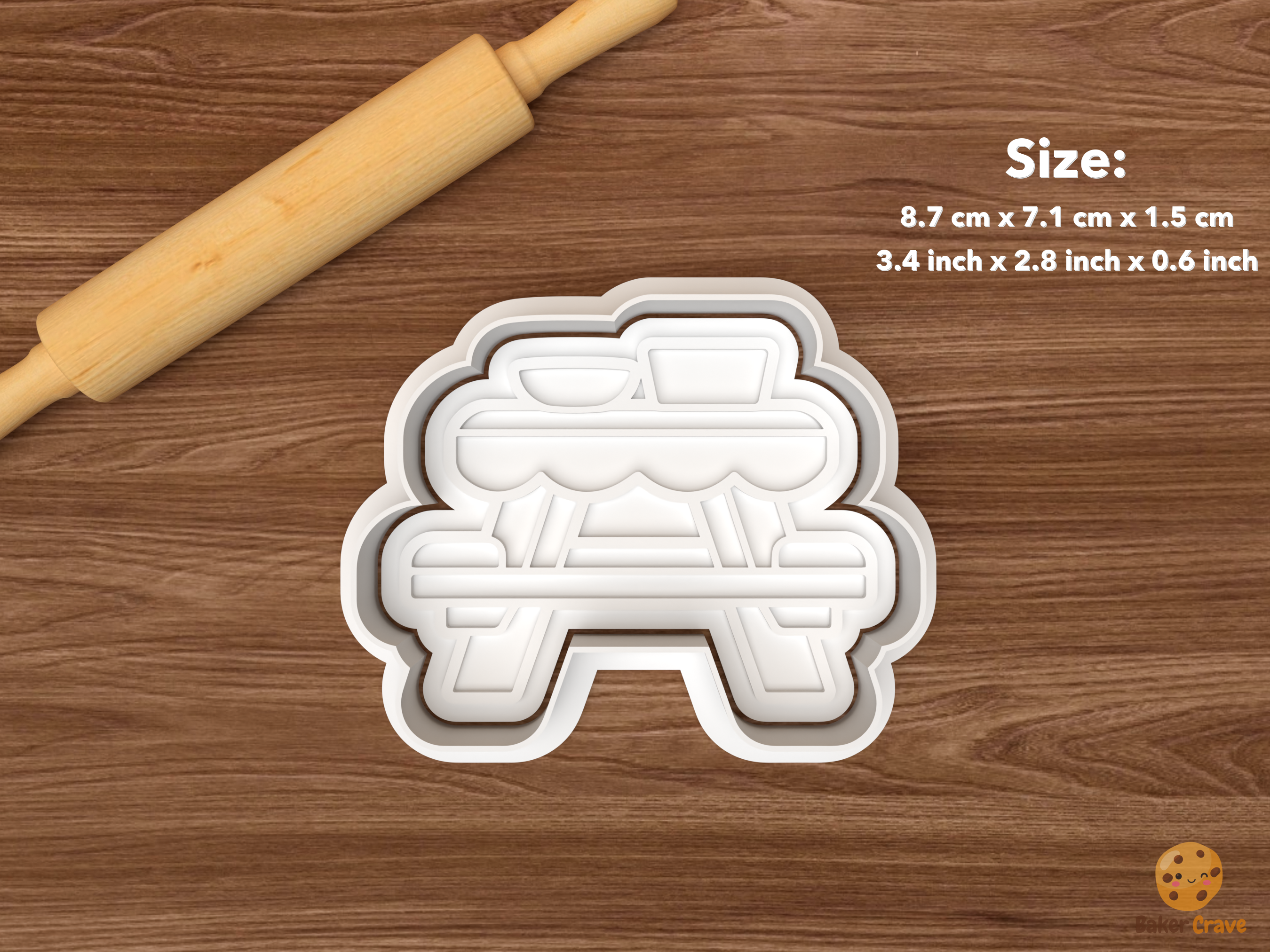 Family Reunion Picnic Cookie Cutter Set STL File - single picnic table