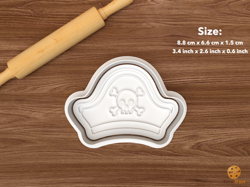 Pirate Adventure Cookie Cutter Set STL File - single pirate hat