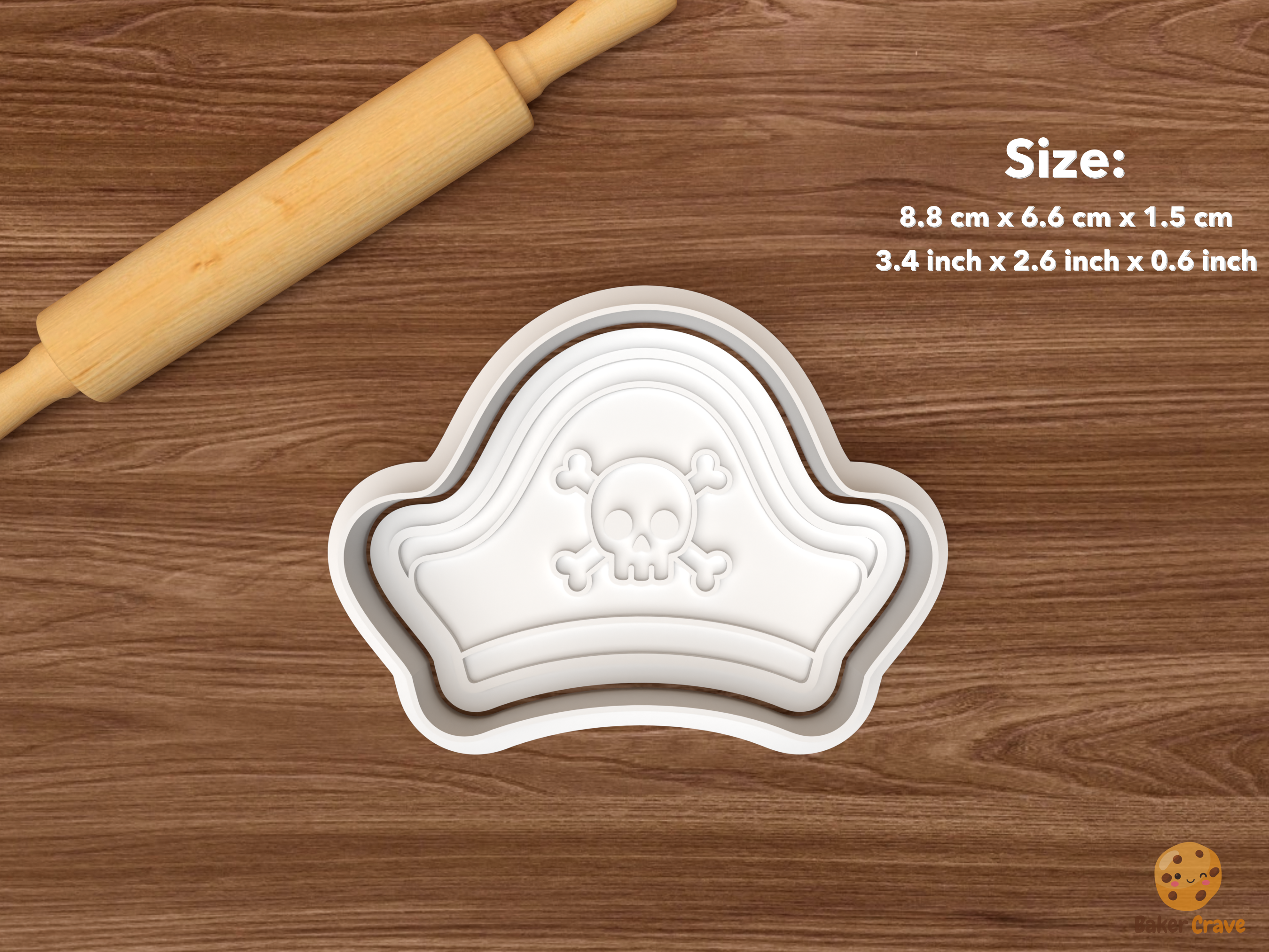 Pirate Adventure Cookie Cutter Set STL File - single pirate hat
