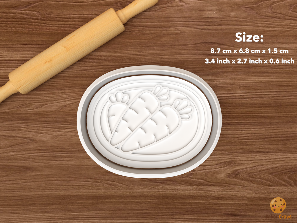 Cookies for Santa Night Cookie Cutter Set STL File - single plate of carrots