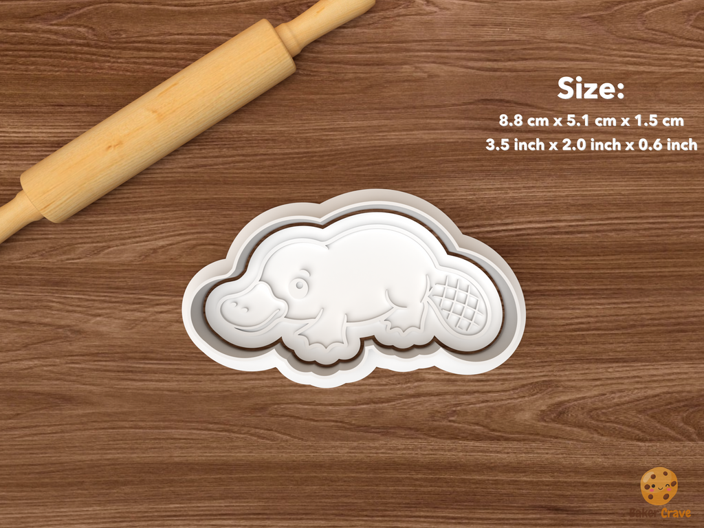 Australian Animals Cookie Cutter Set STL File - single platypus