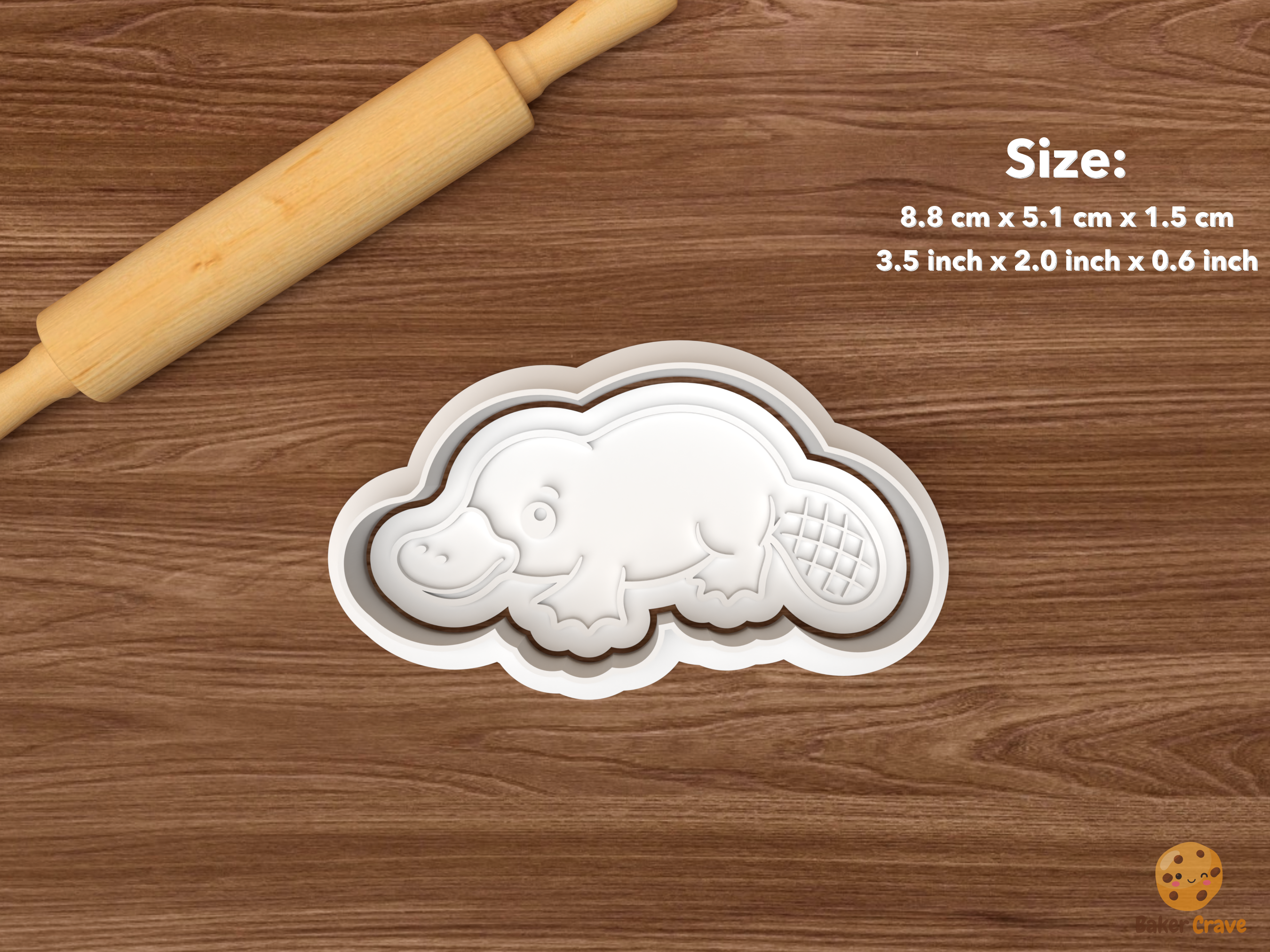 Australian Animals Cookie Cutter Set STL File - single platypus