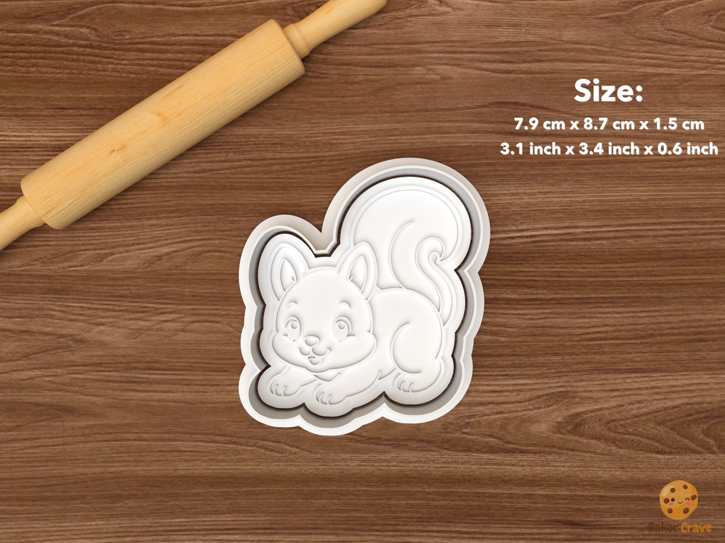 Squirrel Cookie Cutter Set STL File - single playful squirrel
