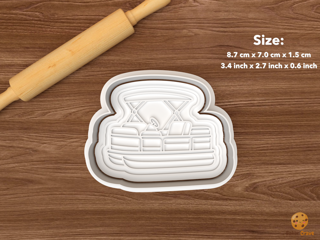 Lake Life Boating Cookie Cutter Set STL File - single pontoon boat