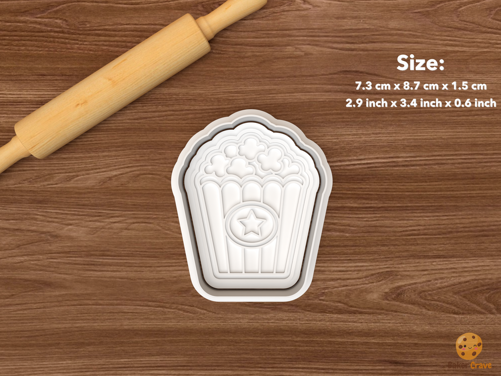 Big Top Circus Cookie Cutter Set STL File - single popcorn bucket