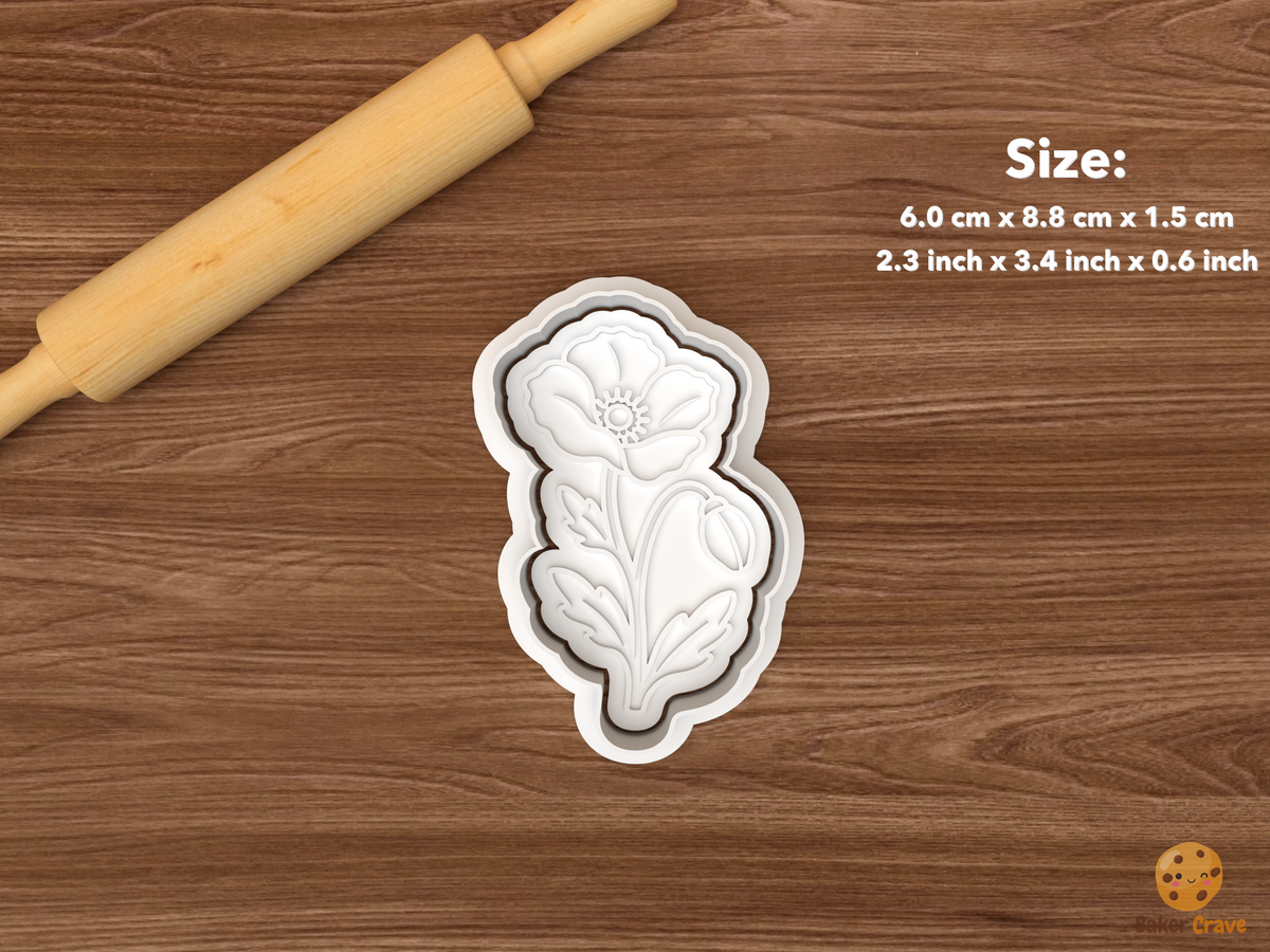 Poppy Blooms Cookie Cutter Set