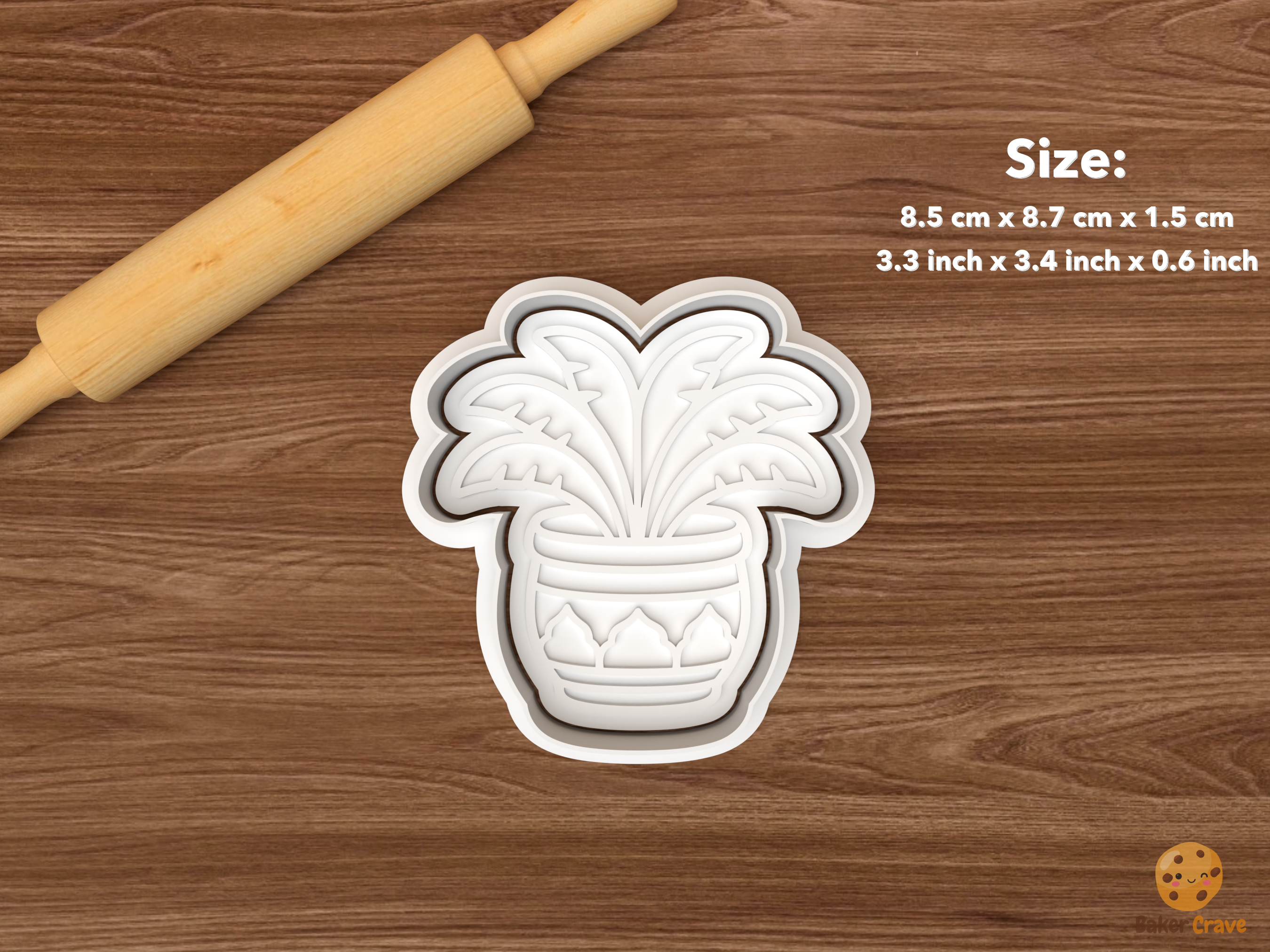 Moroccan Ramadan Cookie Cutter Set STL File - single potted palm plant