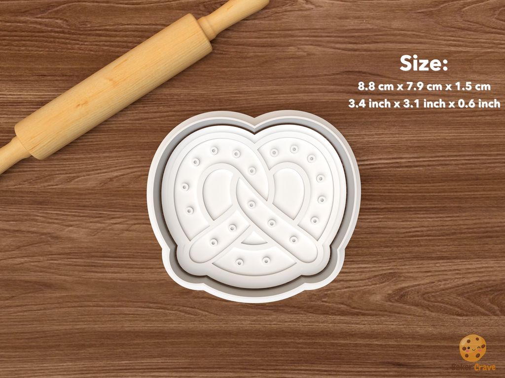 Beer & Cheers Dad Cookie Cutter Set STL File - single pretzel