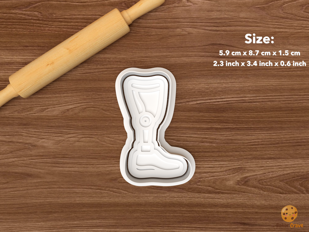 Accessibility Inclusion Cookie Cutter Set STL File - single prosthetic leg