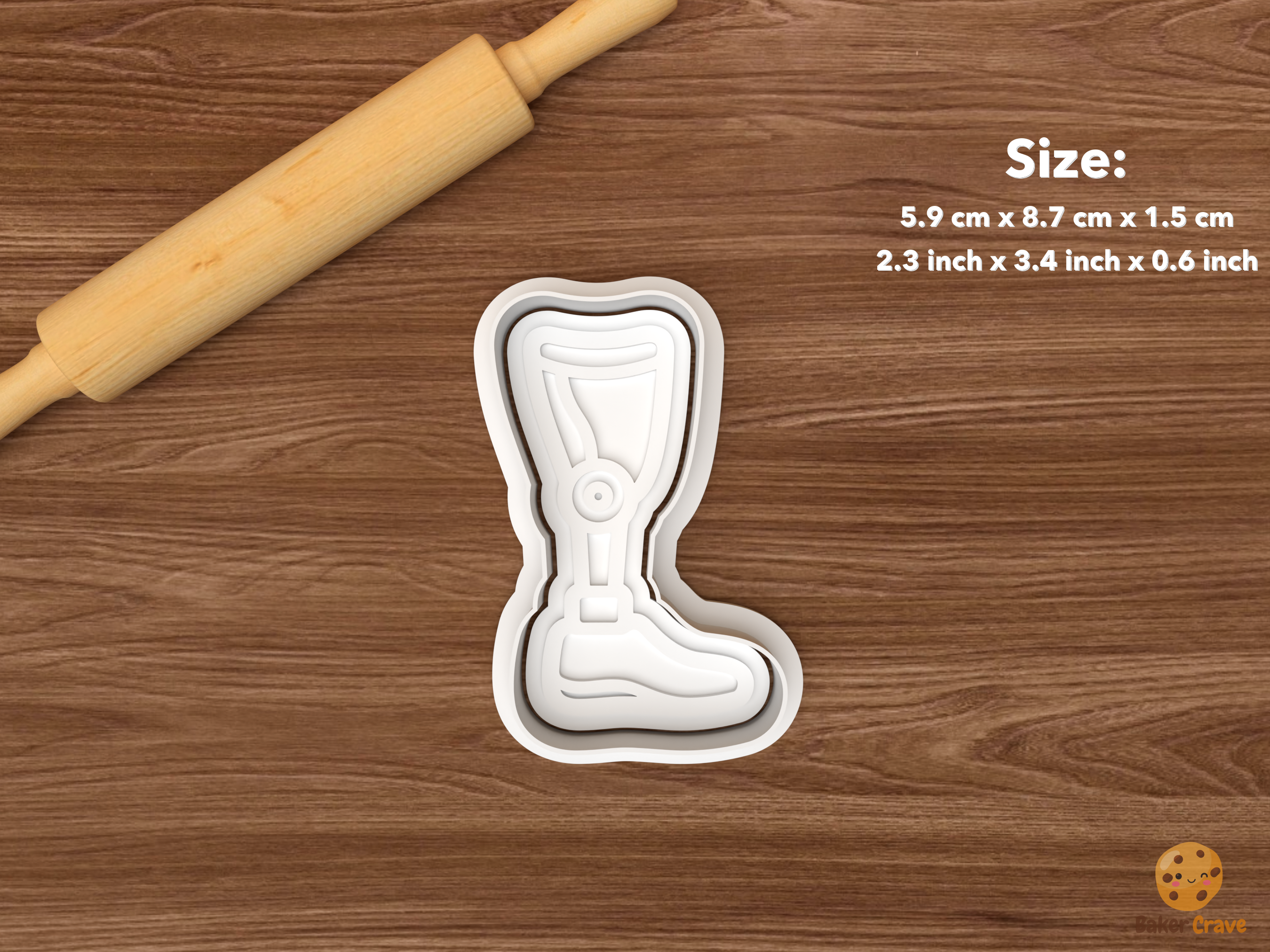 Accessibility Inclusion Cookie Cutter Set STL File - single prosthetic leg
