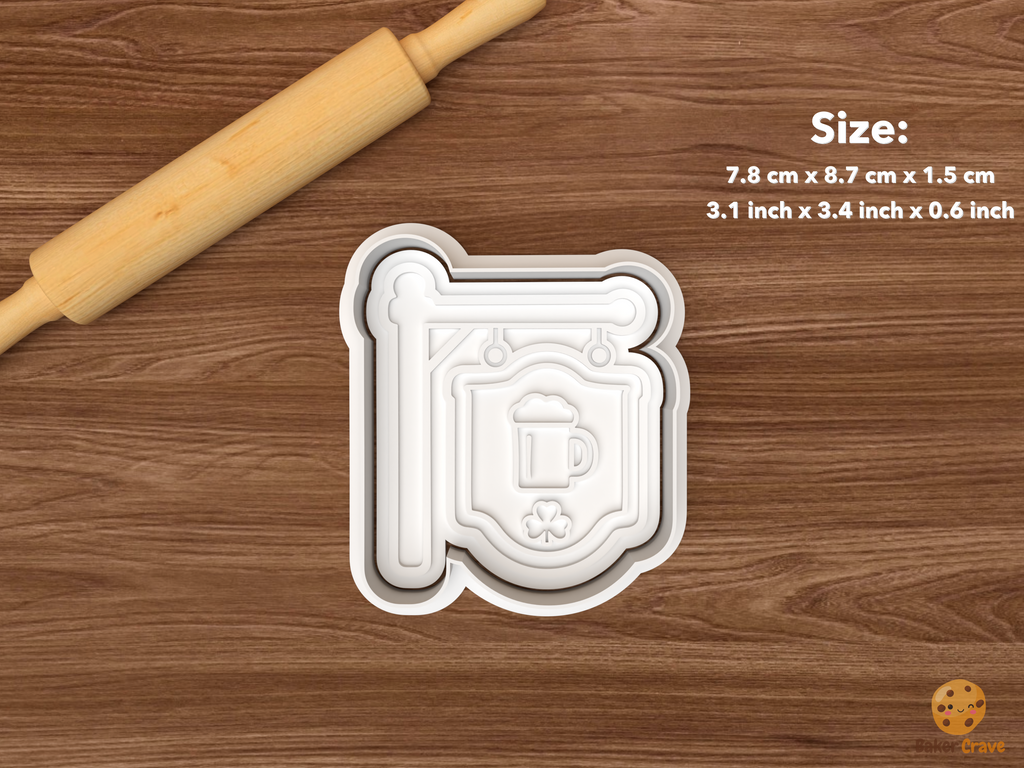Irish Pub Cookie Cutter Set STL File - single pub sign
