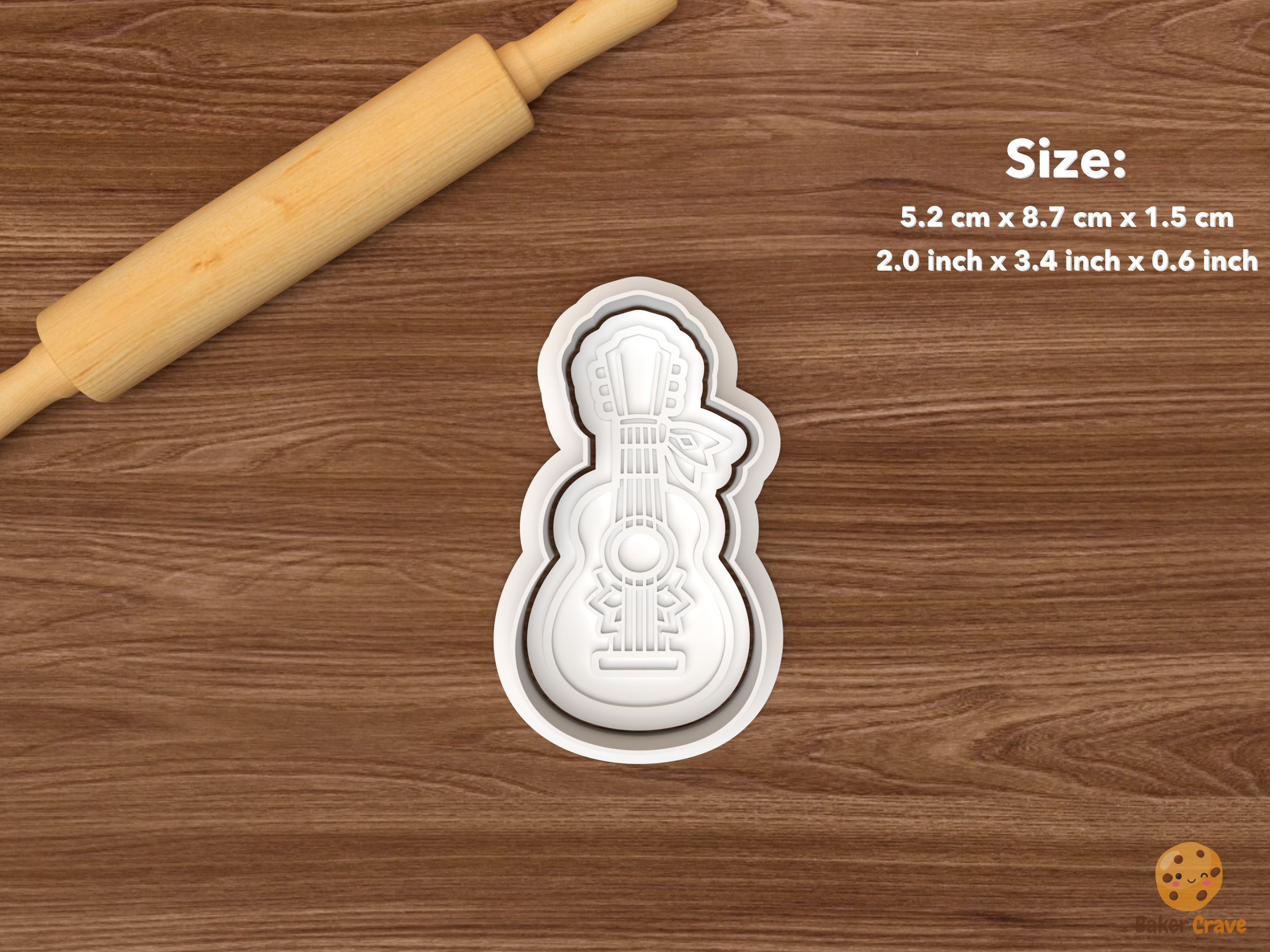 Puerto Rican Parranda Christmas Cookie Cutter Set STL File - single puerto rican cuatro guitar