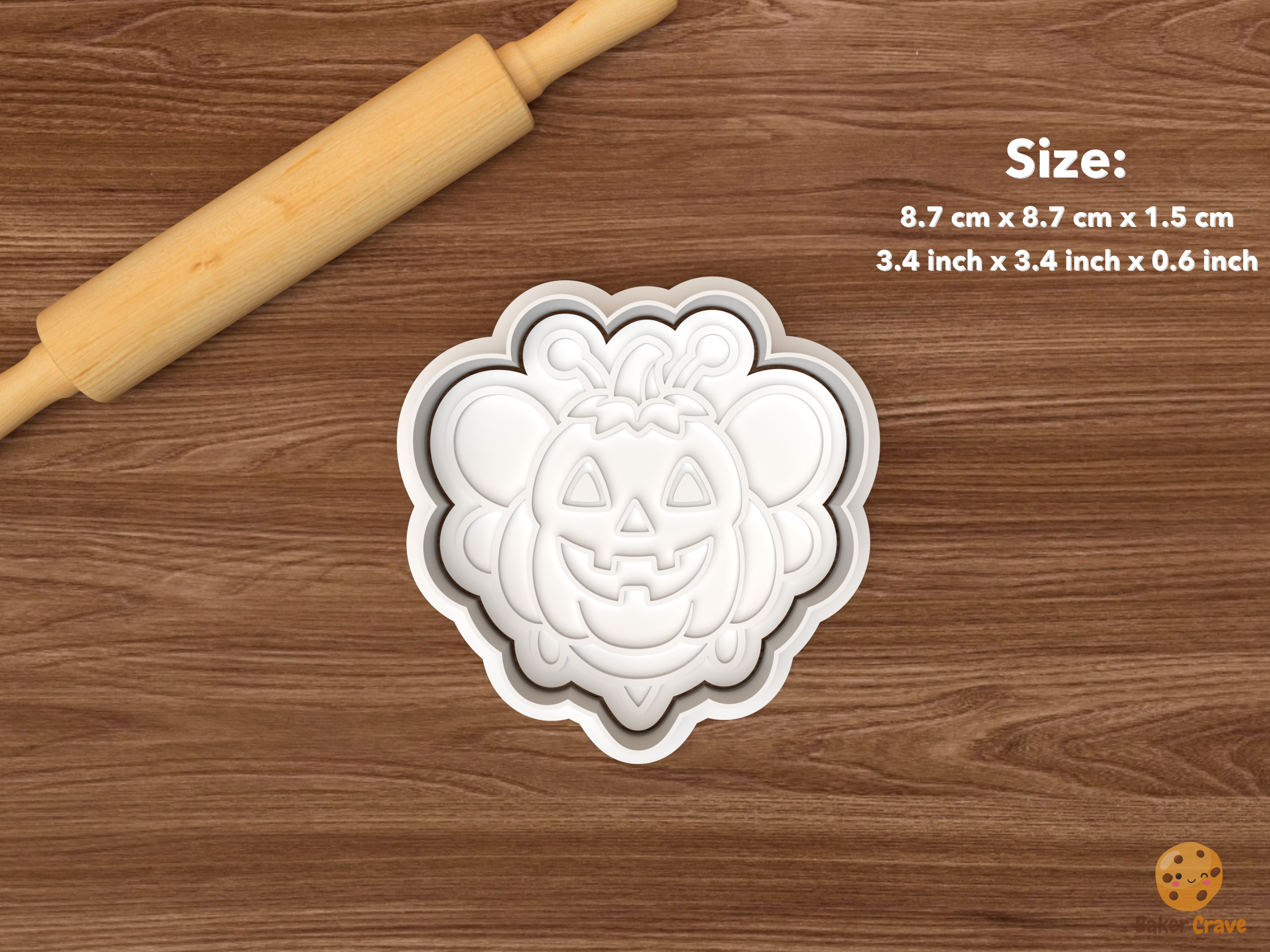 Halloween Bee Cookie Cutter Set STL File - single pumpkin bee