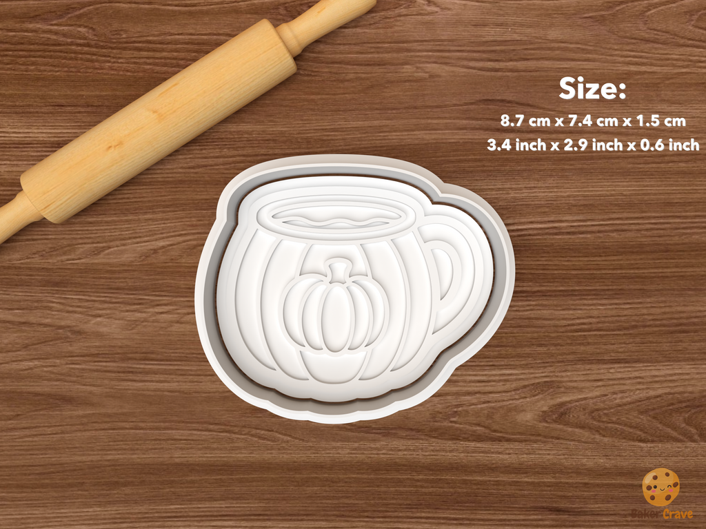 Pumpkin Spice Treats Cookie Cutter Set STL File - single pumpkin mug
