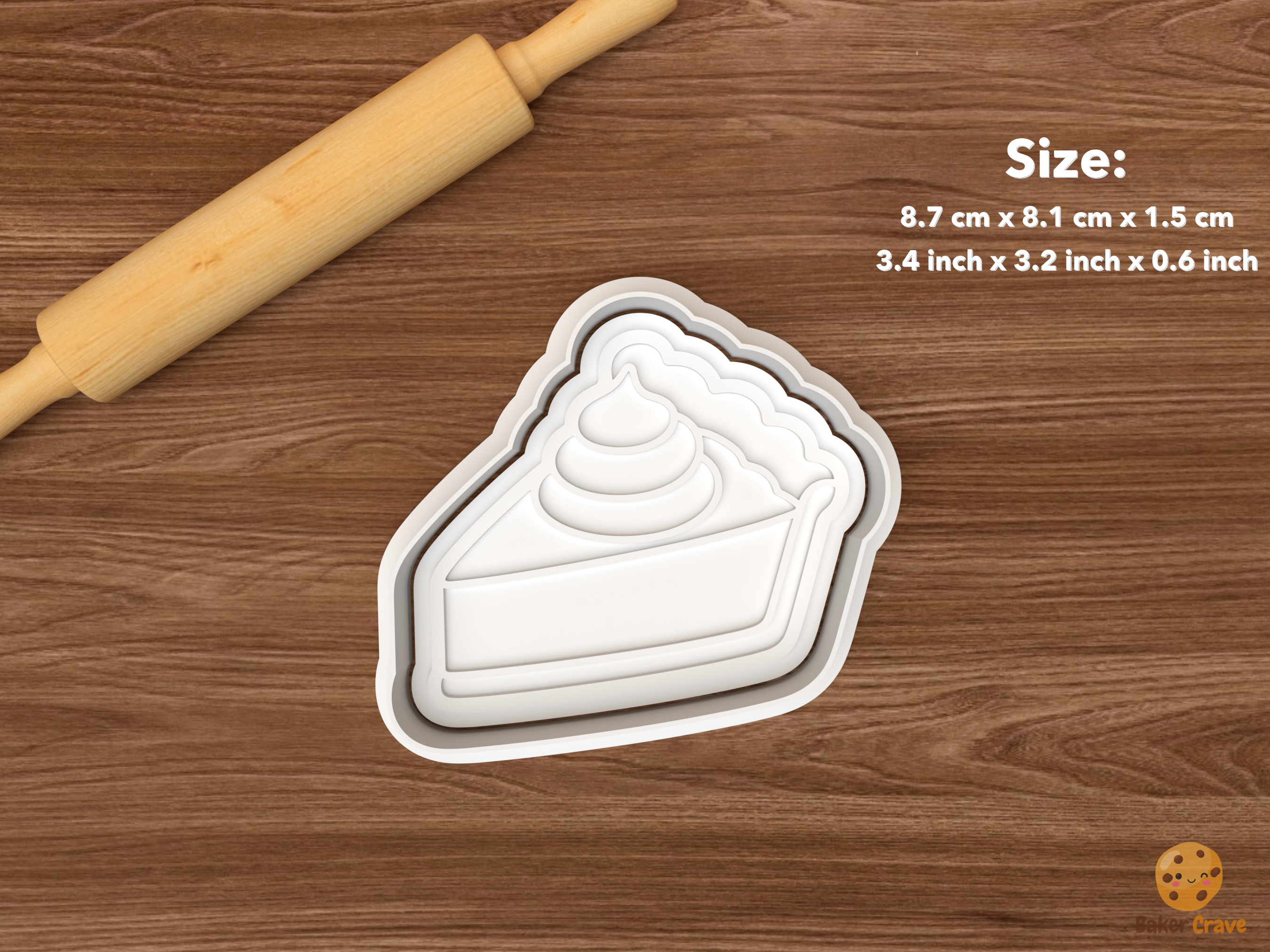 Pumpkin Spice Treats Cookie Cutter Set STL File - single pumpkin pie slice