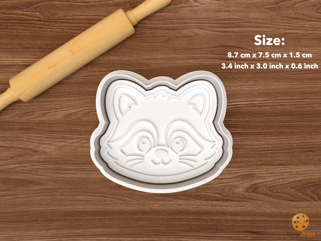 Raccoon Cookie Cutter Set STL File - single raccoon face