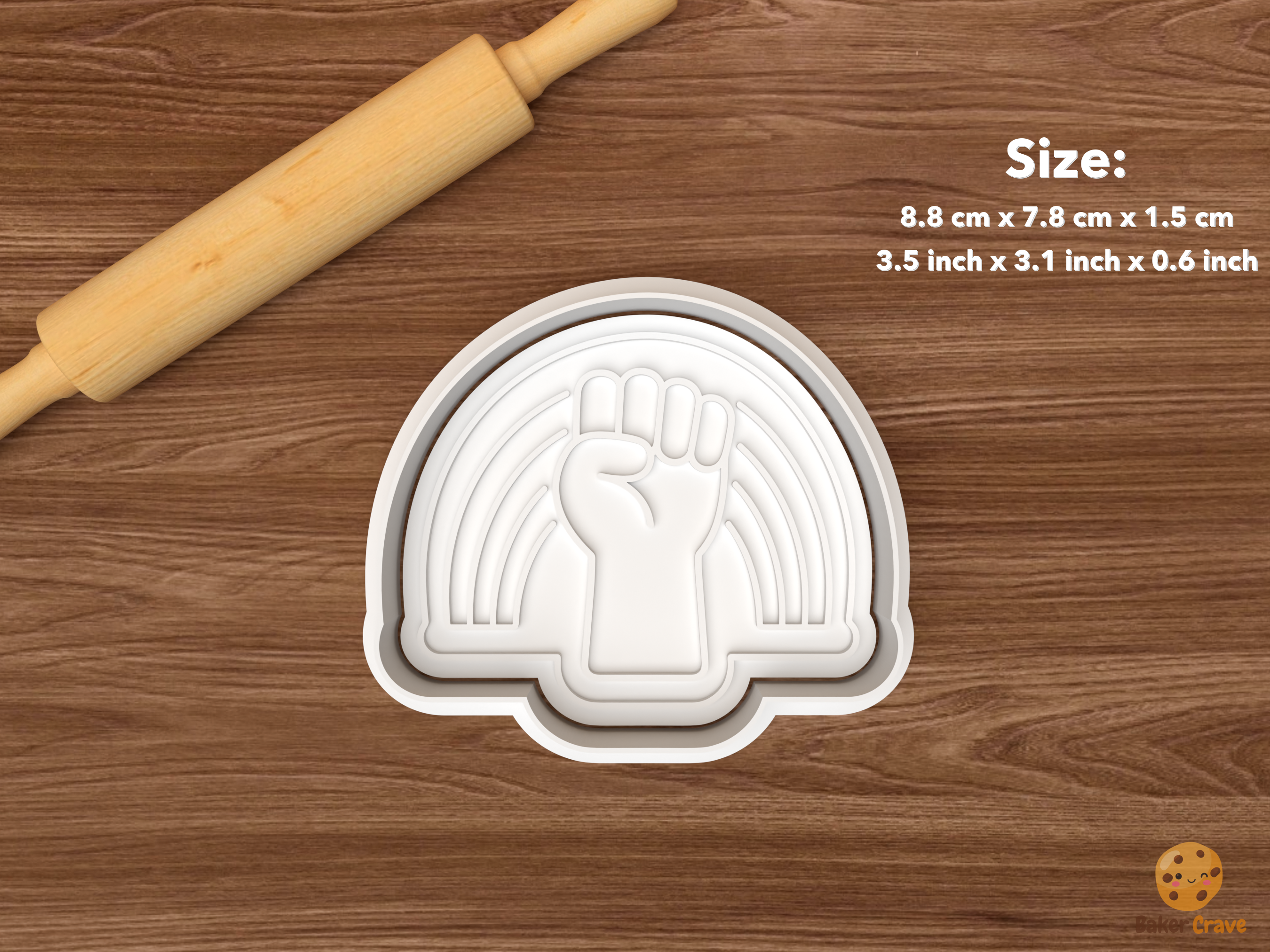 Pride Cookie Cutter Set STL File - single rainbow fist