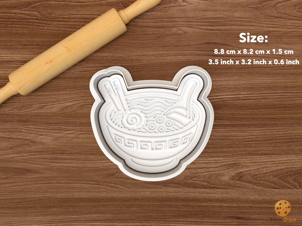 Sushi & Ramen Cookie Cutter Set STL File - single ramen bowl