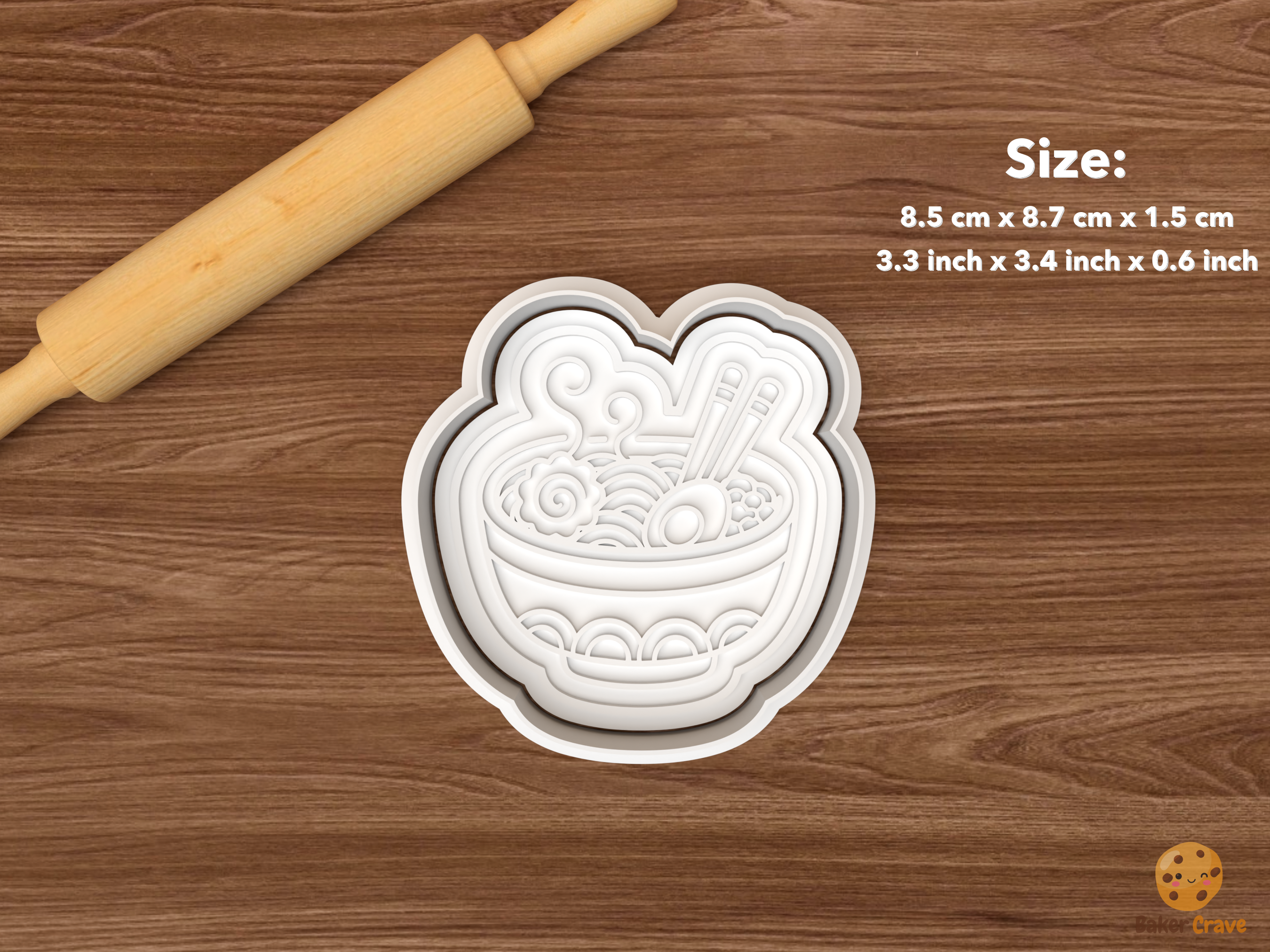 Kawaii Anime Cookie Cutter Set STL File - single ramen noodle bowl