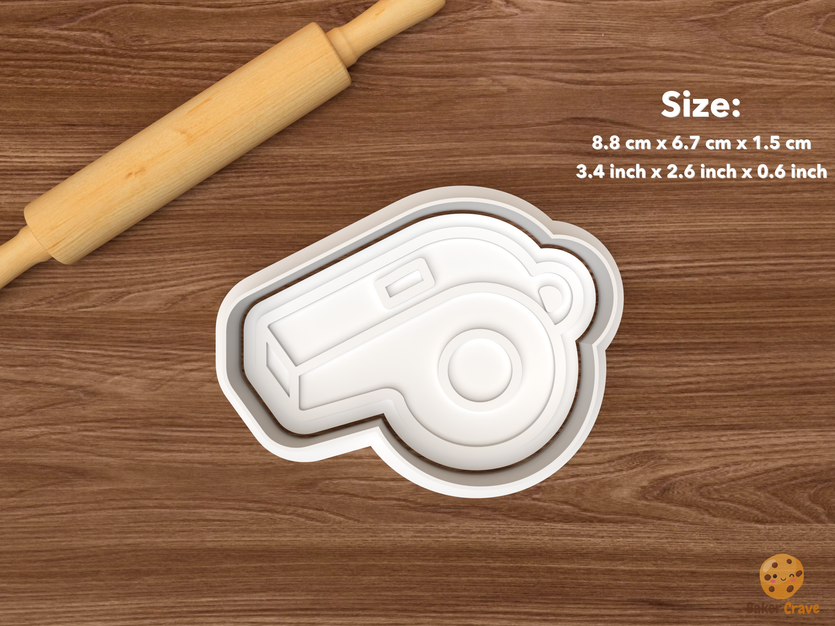 Soccer Match Day Cookie Cutter Set STL File - single referee whistle