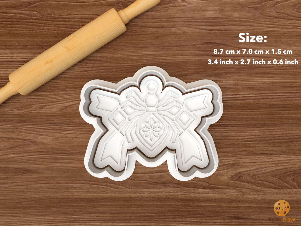 Ukrainian Pavuk Christmas Spider Cookie Cutter Set STL File - single ribbon pavuk spider ornament