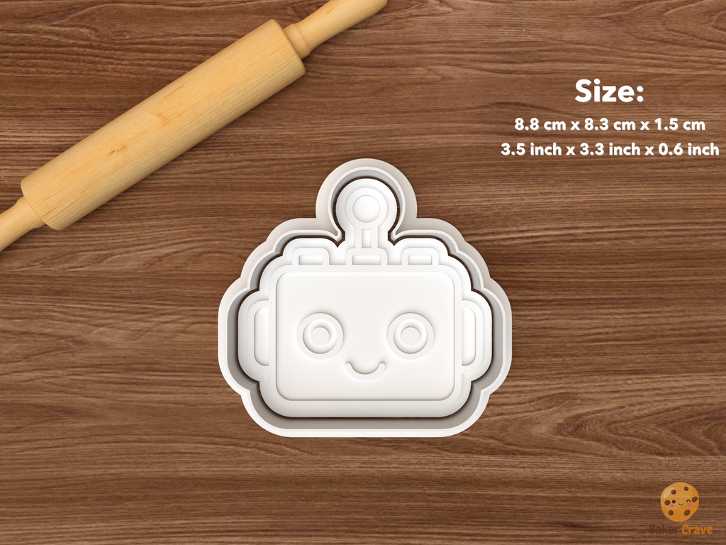 Robot & Space Cookie Cutter Set STL File - single robot head