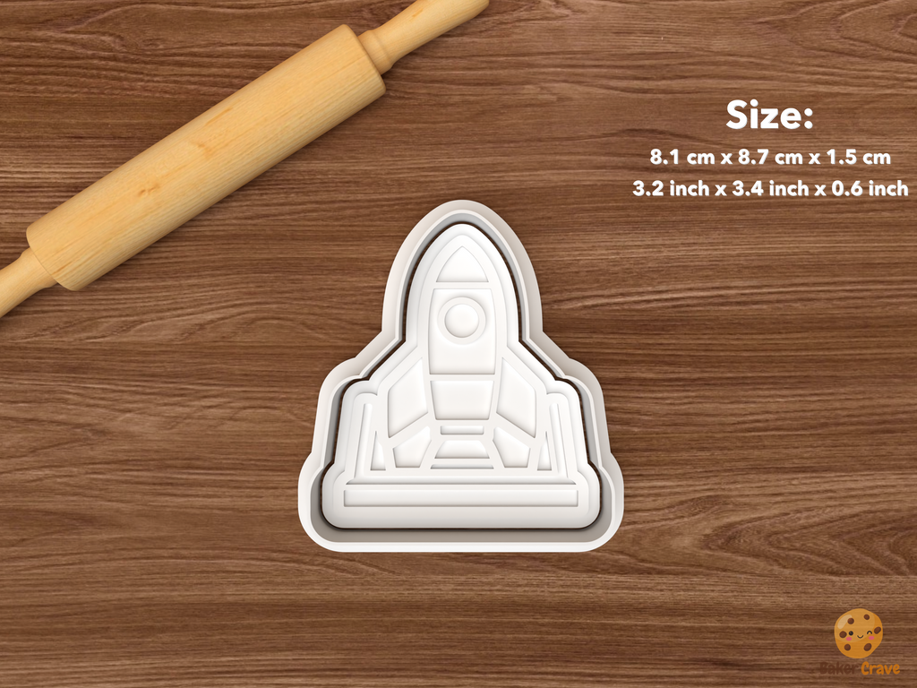 STEM Club Cookie Cutter Set STL File - single rocket launch