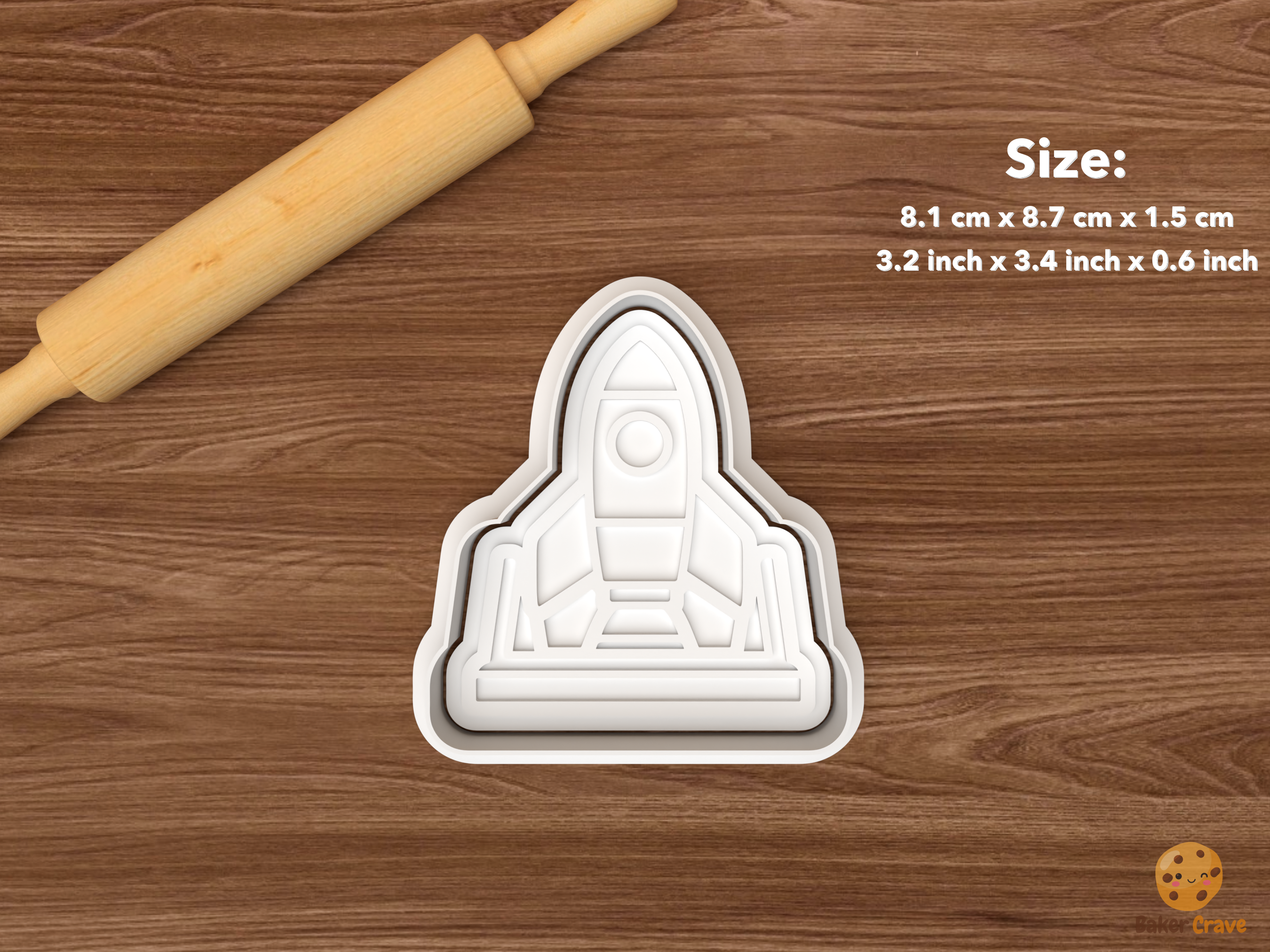STEM Club Cookie Cutter Set STL File - single rocket launch