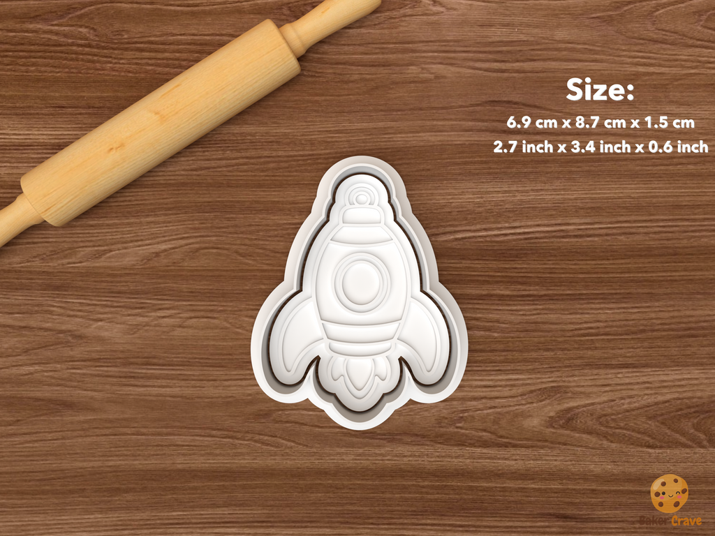 Atomic Kitsch Christmas Cookie Cutter Set STL File - single rocket ornament