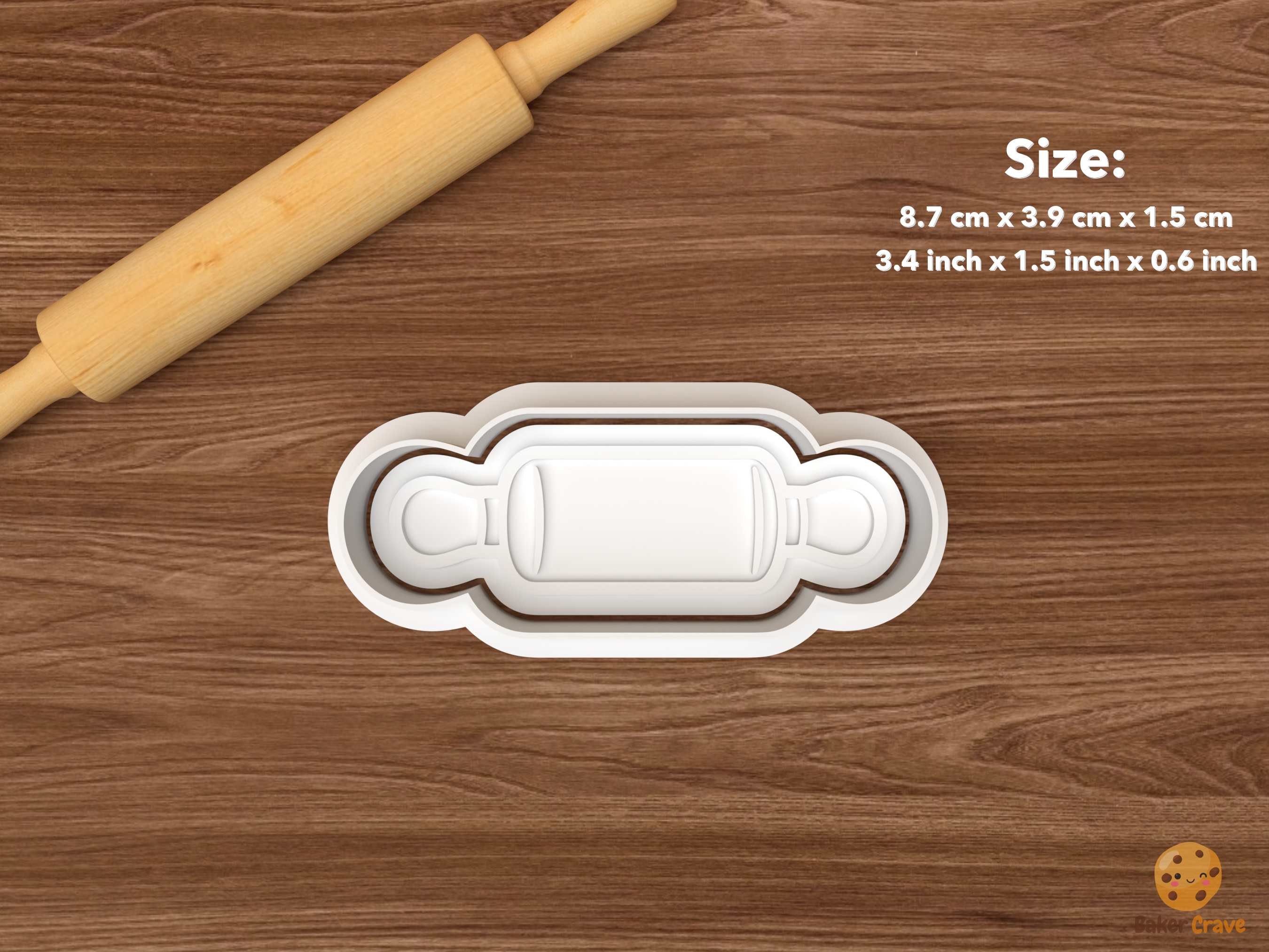 Baking Essentials Cookie Cutter Set STL File - single rolling pin