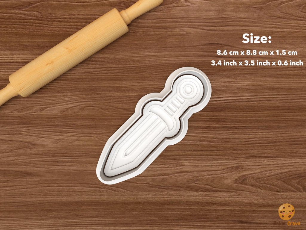 Ancient Rome Cookie Cutter Set STL File - single roman sword