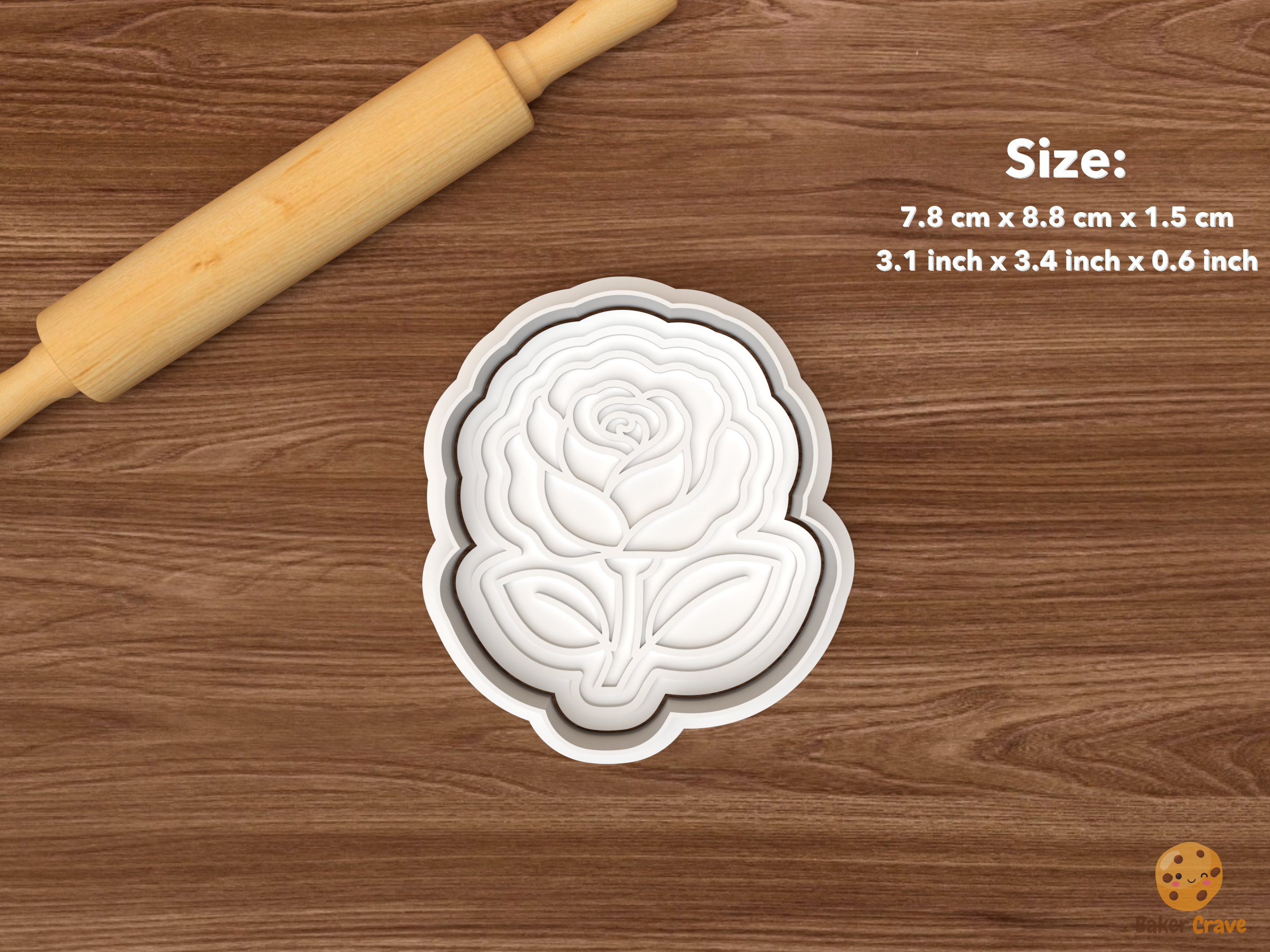 Wedding Love Cookie Cutter Set STL File - single rose