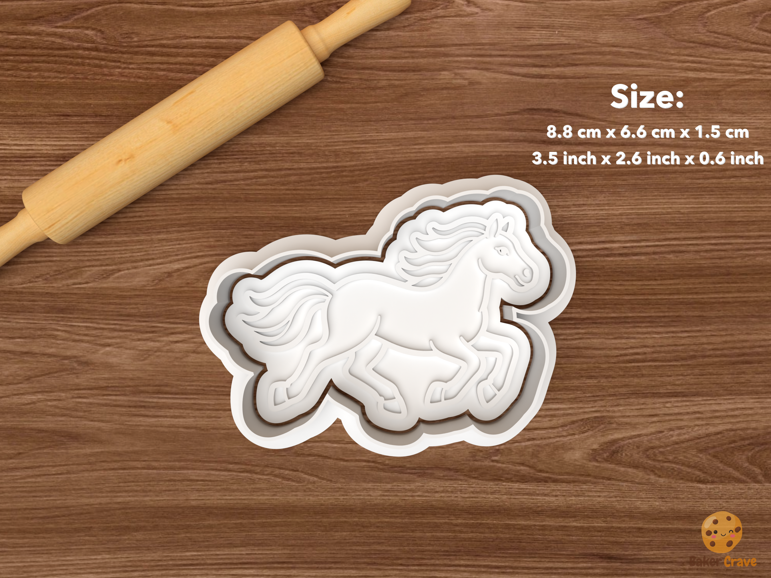 Horse Cookie Cutter Set STL File - single running horse
