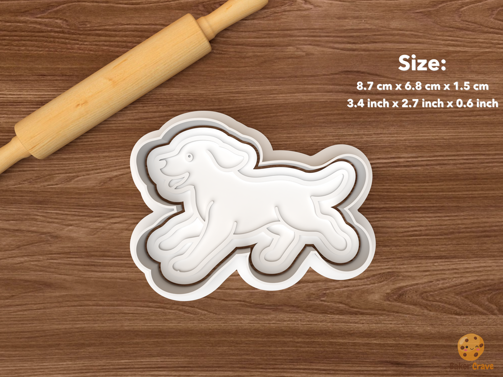 Labrador Retriever Cookie Cutter Set STL File - single running labrador retriever