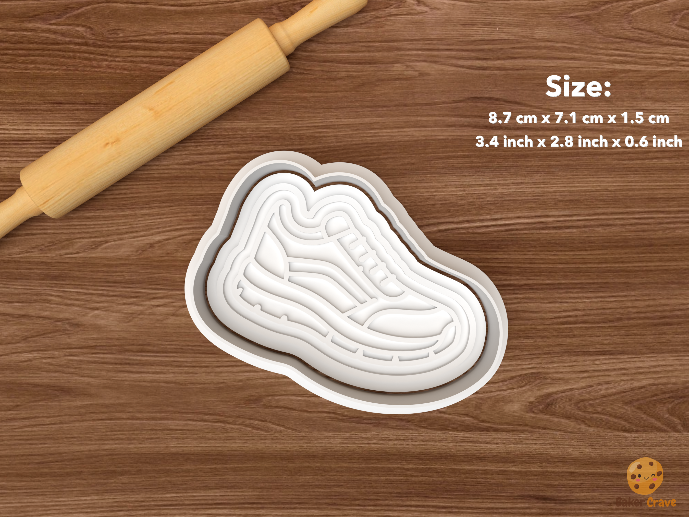 Running Marathon Cookie Cutter Set STL File - single running shoe